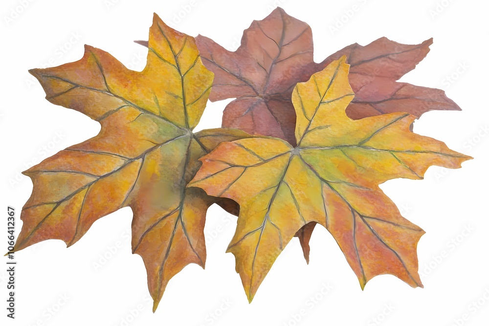 Fototapeta premium Detailed Golden Maple Leaf in Autumn Tones