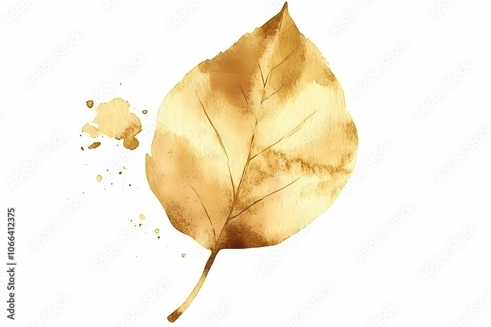 Golden Maple Leaf Isolated on White Background Golden Maple Leaf Isolated on White Background