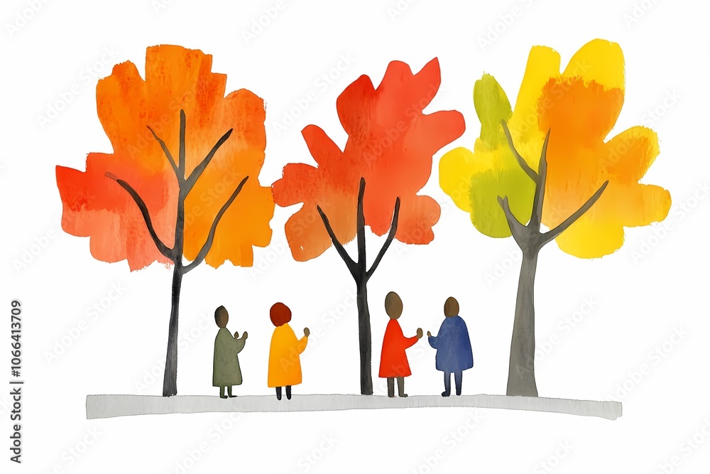 Diverse Group of People Chatting in Vibrant Park Scene Diverse Group of People Chatting in Vibrant Park Scene