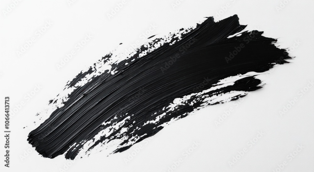 Black Paint Brushstroke on White Background Black Paint Brushstroke on White Background