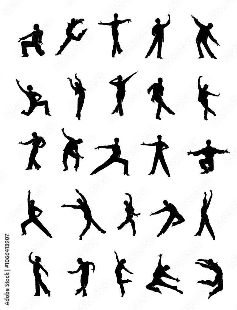 The dancing silhouette: A collection of images celebrating the artistry and athleticism of a male dancer.