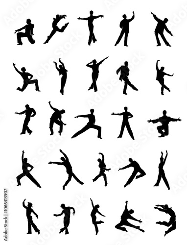 The dancing silhouette: A collection of images celebrating the artistry and athleticism of a male dancer.