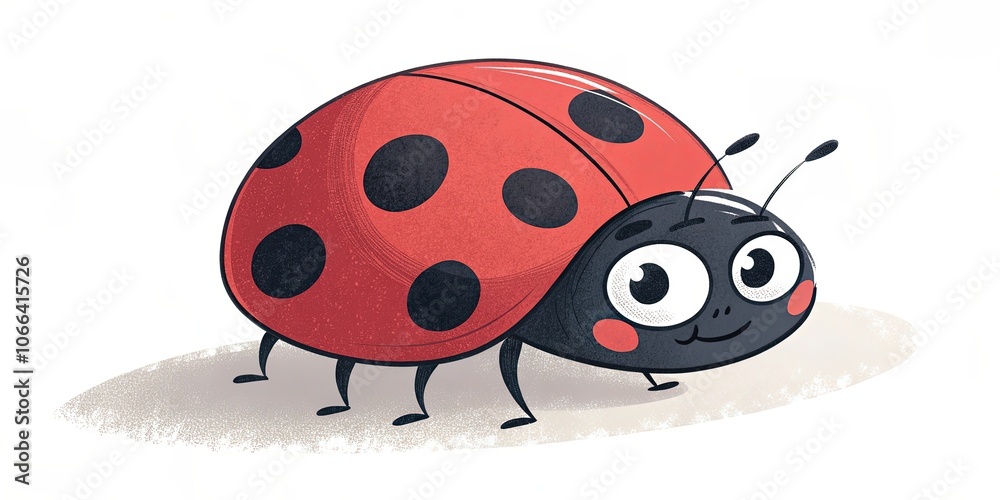 Fototapeta premium minimalist cute cartoon ladybug background