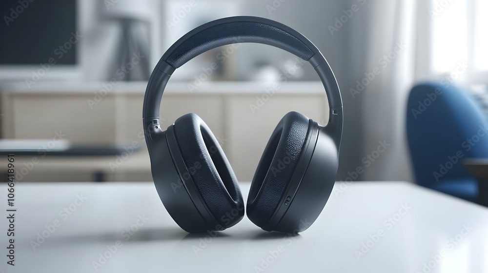 3D Glossy Headphones Background Isolated Simple Desktop Copy Space Concept for Remote Work Comfort Stationary Camera Focus on Modern Tech Accessories in Minimalist Design 3D Glossy Headphones Background Isolated Simple Desktop Copy Space Concept for Remote Work Comfort Stationary Camera Focus on Modern Tech Accessories in Minimalist Design