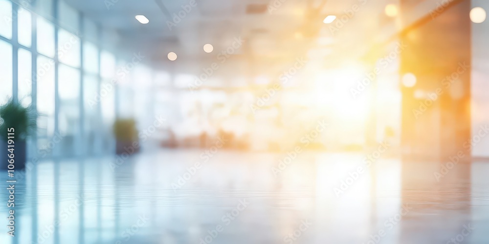 Softly Blurred Office Background With Warm Lighting