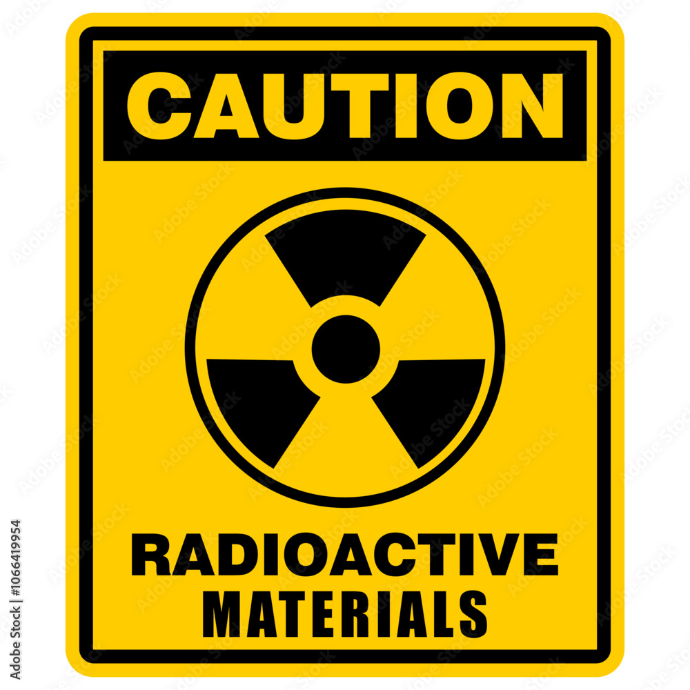 Caution, Radioactive materials, sign vector Caution, Radioactive materials, sign vector