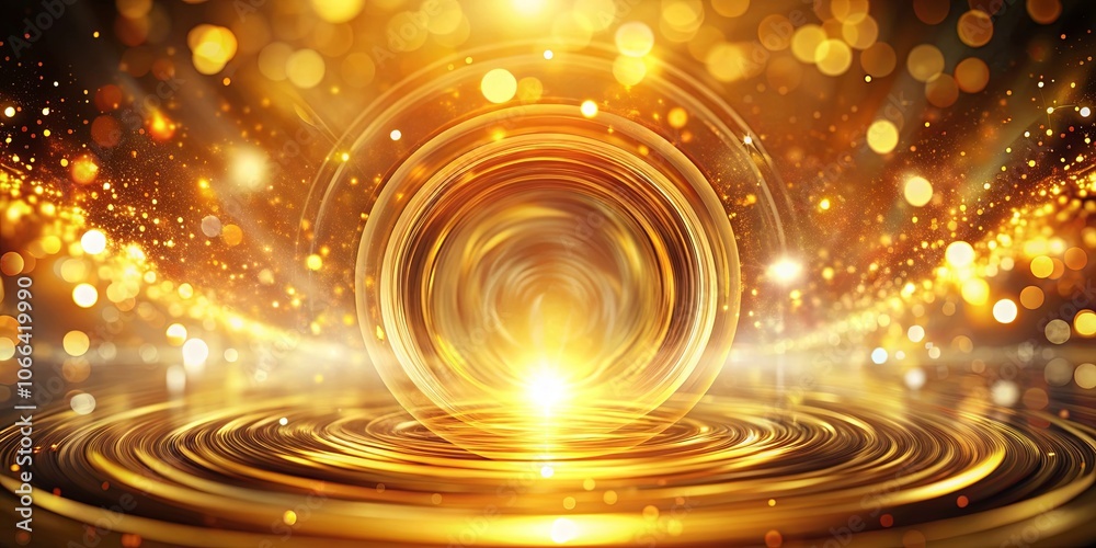 Obraz premium A shimmering, golden portal of light, radiating with ethereal brilliance, promises an extraordinary journey through the celestial realm.