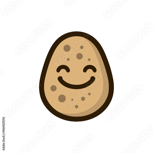 happy potato smile food nature vegetable logo vector illustration template design