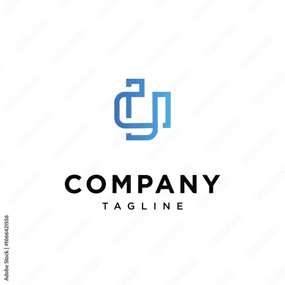 Letter C U Tech logo icon vector