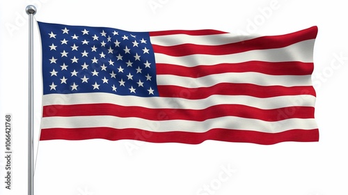 The American flag, a symbol of freedom, patriotism, and democracy 