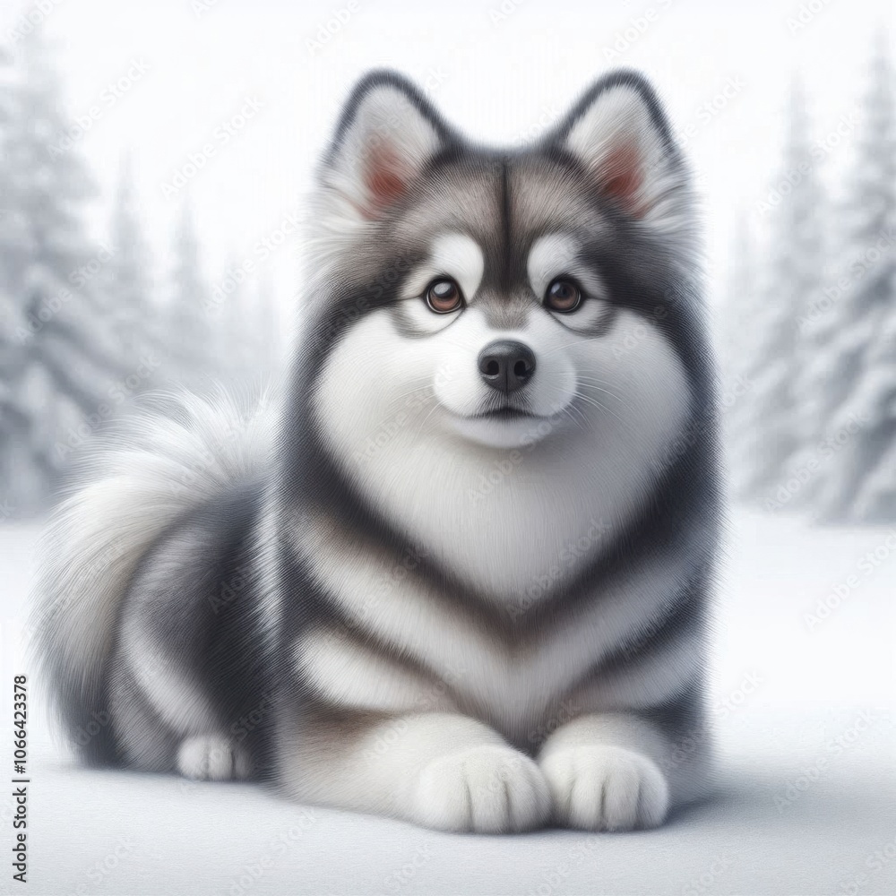 Obraz premium Alaskan Klee Kai is isolated on a white background 1