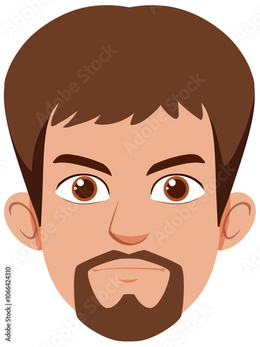 Cartoon Man with Brown Hair