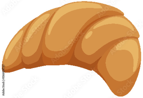Golden Croissant Vector Illustration