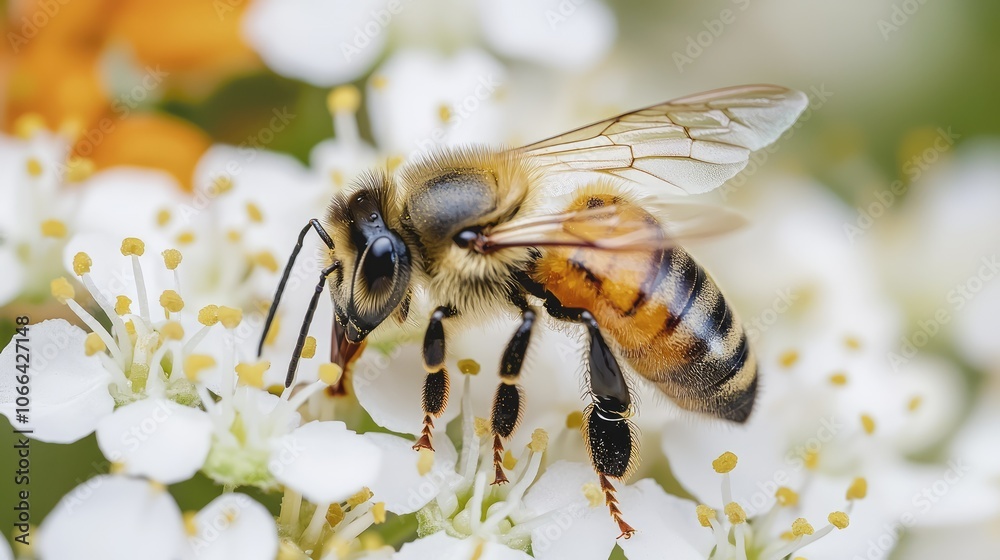 Honeybees pollinate flowers to support ecosystem health and biodiversity Honeybees pollinate flowers to support ecosystem health and biodiversity