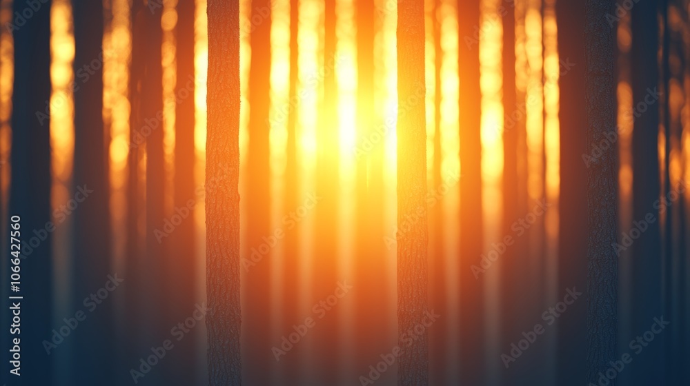 Golden Light Bathing the Forest in Warm Glow Golden Light Bathing the Forest in Warm Glow