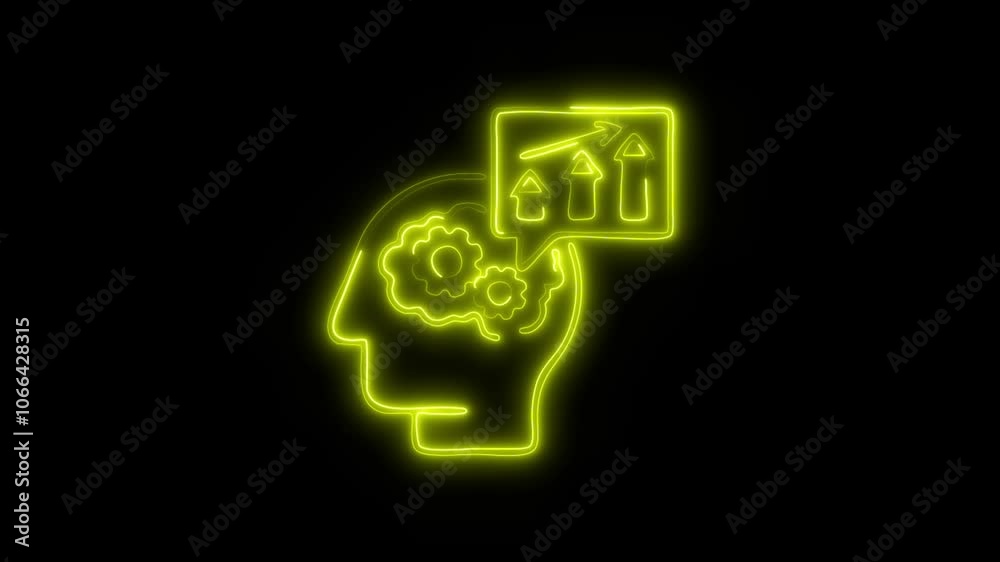 Glowing Data Analysis Icon and Symbol in HD Video Neon Animation on Black Background Glowing Data Analysis Icon and Symbol in HD Video Neon Animation on Black Background