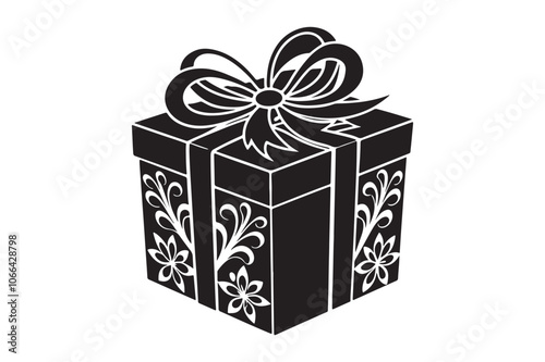 Christmas Gift Box Silhouette vector illustration, Gift Box Silhouette,  Gift Box Silhouette Bundle 