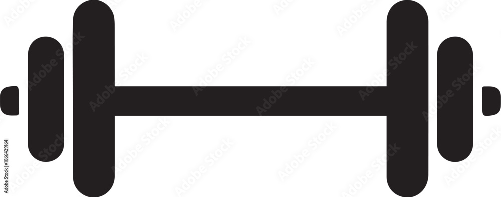 Dumbbell vector icon on white background. Dumbbell vector icon on white background.