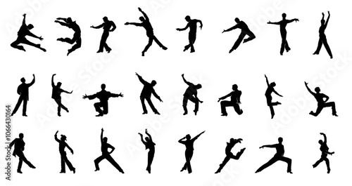 Collection of Dynamic Dance Silhouettes in Motion