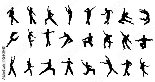 Collection of Dynamic Dance Silhouettes in Motion