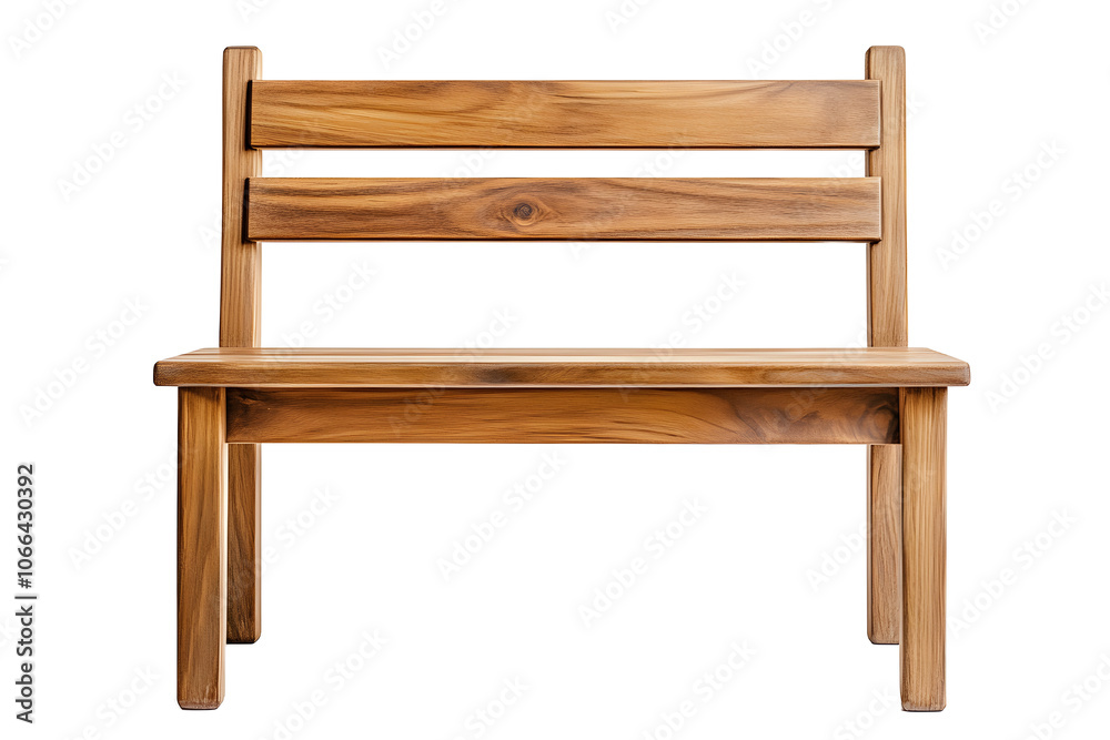 Wooden chair or wood bench isolated. Generative AI.