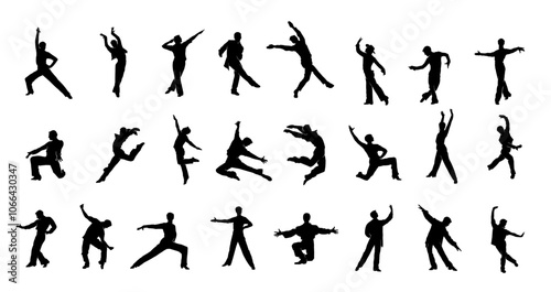 Collection of Dynamic Dance Silhouettes in Motion