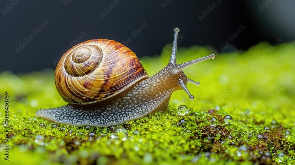 Explore the fascinating world of snails as they glide gracefully over lush green moss in nature's breathtaking landscape