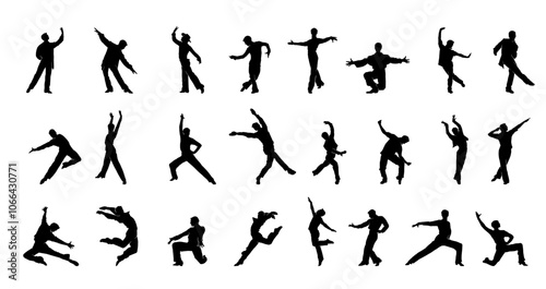 Collection of Dynamic Dance Silhouettes in Motion