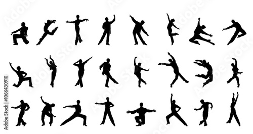Collection of Dynamic Dance Silhouettes in Motion