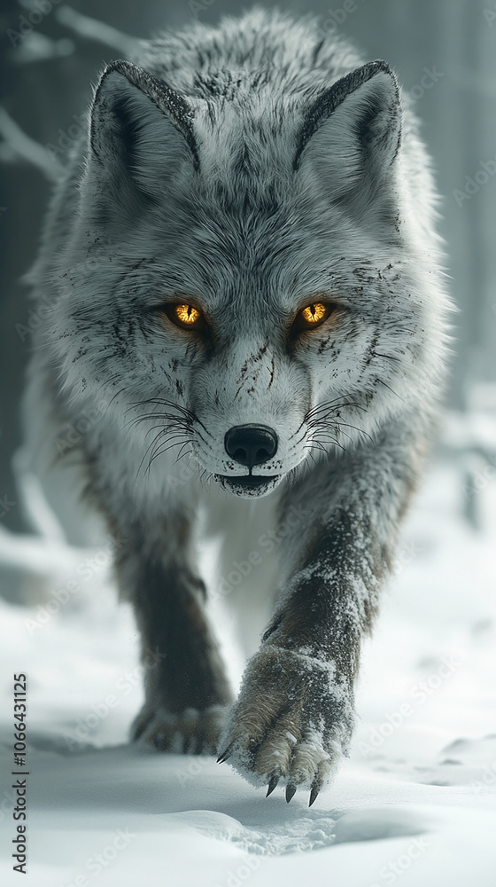 Obraz premium gray wolf in snow