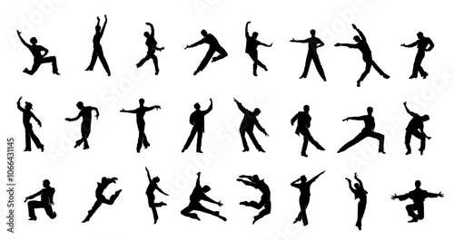 Collection of Dynamic Dance Silhouettes in Motion