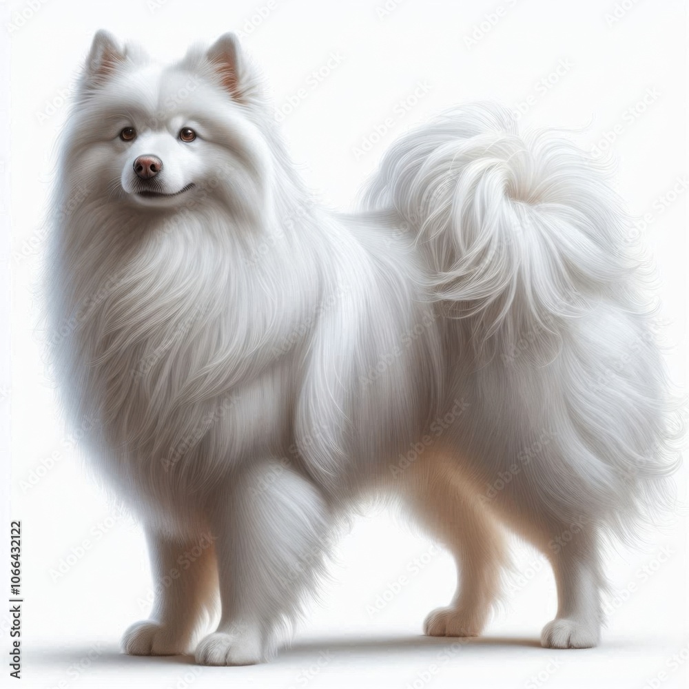 Obraz premium American Eskimo Dog isolated on a white background 1