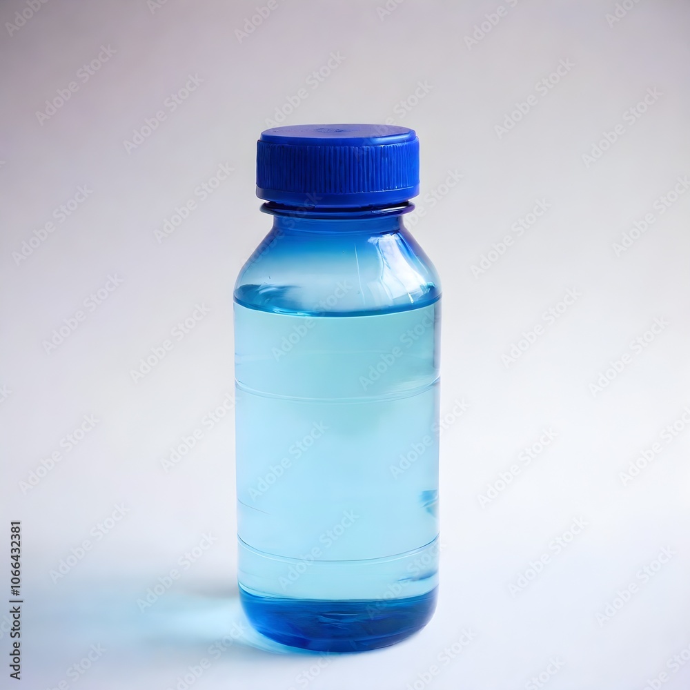 reusable plastic water bottle with a blue cap reusable plastic water bottle with a blue cap