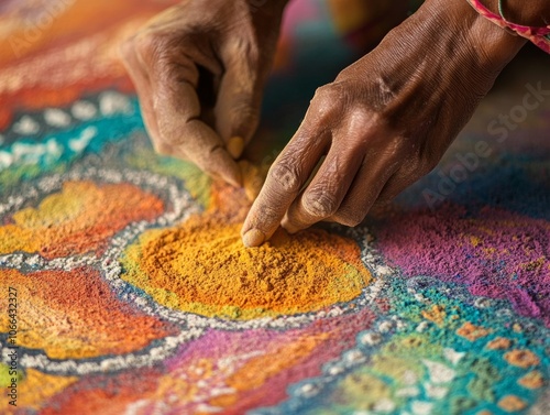 Celebrating Serenity: The Art of Rangoli Creation Through Color and Craftsmanship