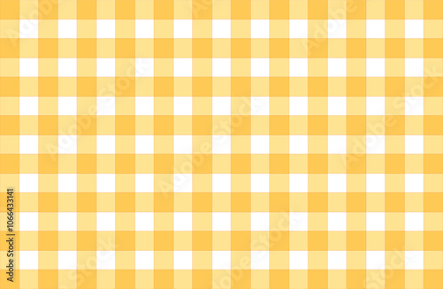 Yellow gingham or Vichy pattern. Autumn or Thanksgiving day textile print for tabletop, picnic blanket, basket napkin, shirt or handkerchief. Cotton, linen or flannel design