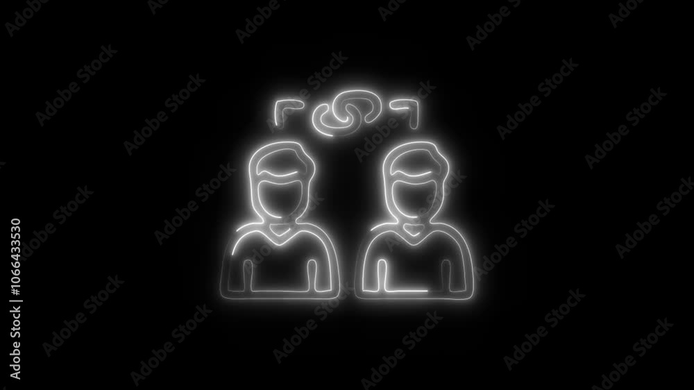 Glowing Dependencies Icon and Symbol in HD Video Neon Animation on Black Background Glowing Dependencies Icon and Symbol in HD Video Neon Animation on Black Background