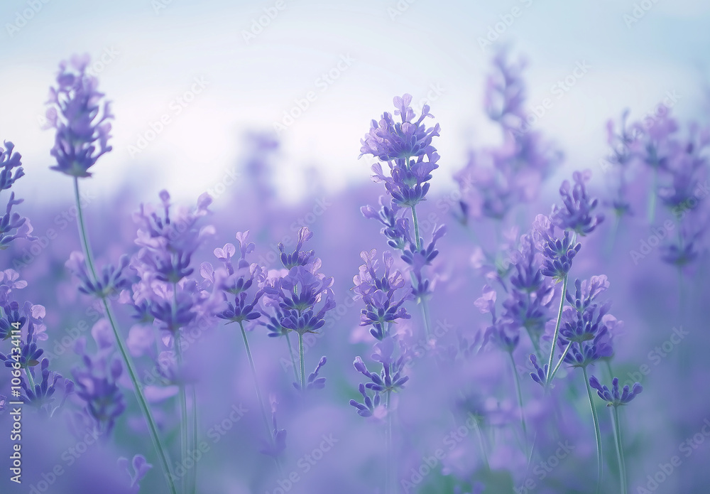 Lavender field at sunset, emitting a faint purple fragrance Lavender field at sunset, emitting a faint purple fragrance