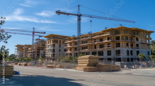 Construction Site with Cranes