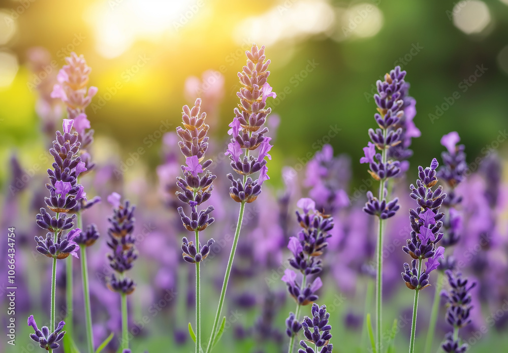 Lavender field at sunset, emitting a faint purple fragrance Lavender field at sunset, emitting a faint purple fragrance