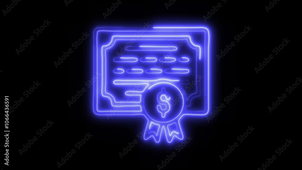 Glowing Diploma Icon and Symbol in HD Video Neon Animation on Black Background Glowing Diploma Icon and Symbol in HD Video Neon Animation on Black Background