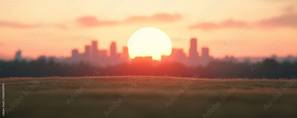 Innovative Sunset Over Business District Landscape Innovative Sunset Over Business District Landscape