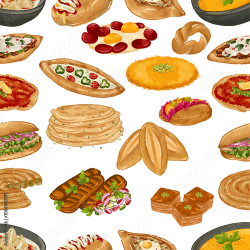 Turkiye Traditional Cuisine Pattern