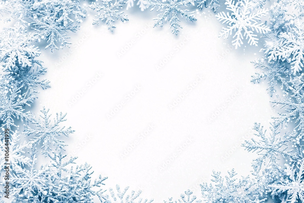 A customizable winter-themed poster design adorned with a snowflake border, ideal for seasonal promotions. A customizable winter-themed poster design adorned with a snowflake border, ideal for seasonal promotions.
