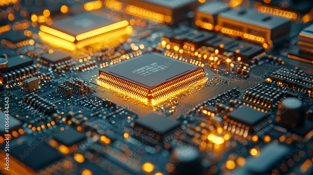 Fototapeta premium Robots and Soldering in Circuit Board Design