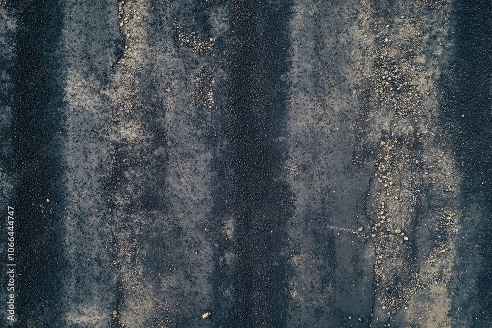 Naklejka premium Newly paved asphalt ground view. Bird's eye angle