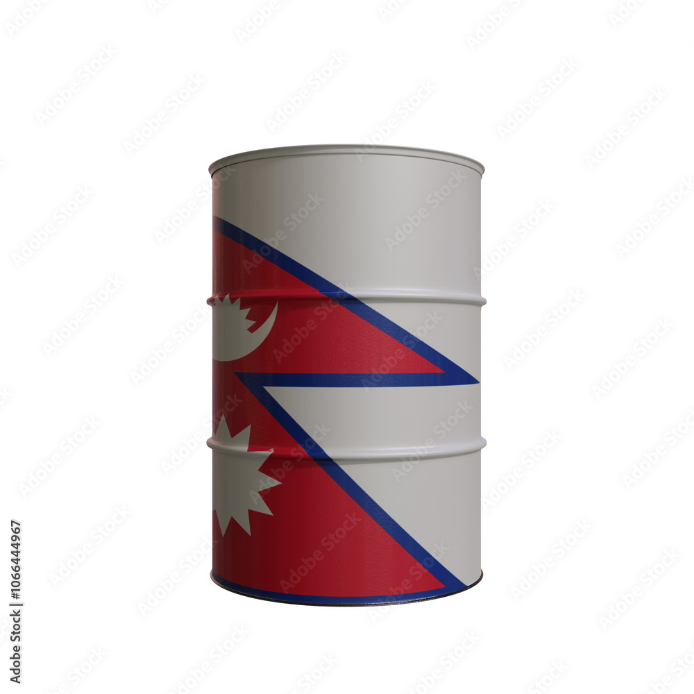 Oil Barrel With The Flag Of Nepal Oil Barrel With The Flag Of Nepal