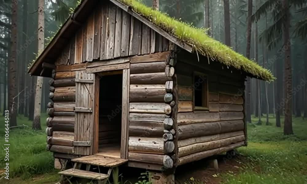 old hut in the middle of the forest old hut in the middle of the forest