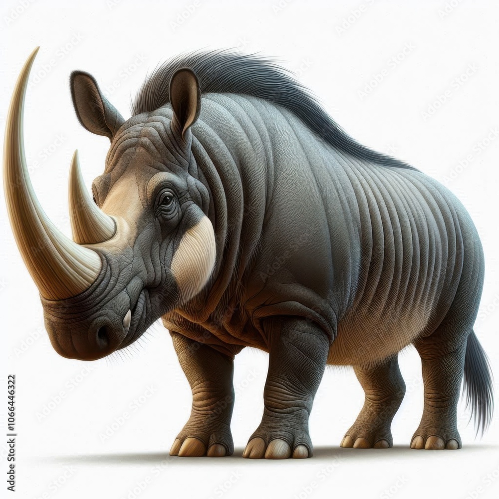 Arsinoitherium is isolated on a White background 1 Arsinoitherium is isolated on a White background 1