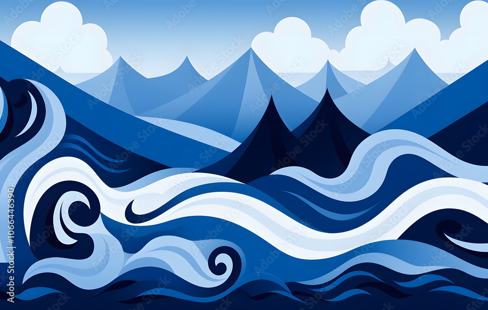 Calm waves on the sea