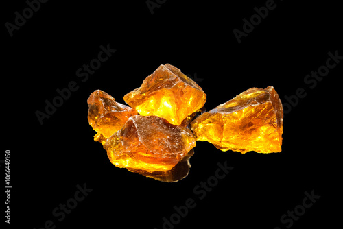 Yellow resin from wood is used as a raw material in the rubber industry on bl...